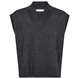 Co'couture MyCC V-Knit Vest, Dark Grey 